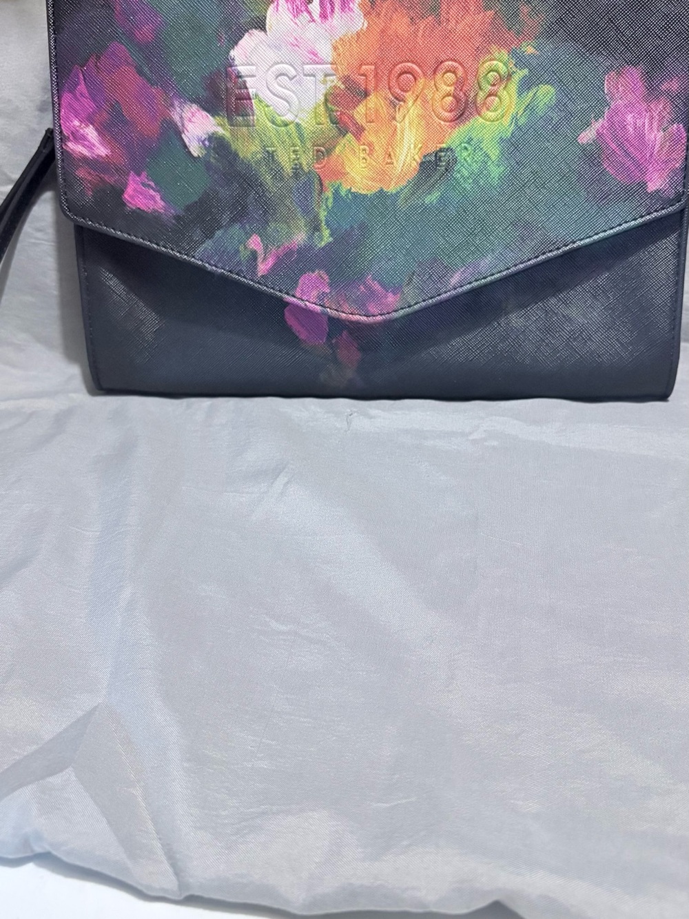 Ted Baker Black Floral Print Envelope Crossbody